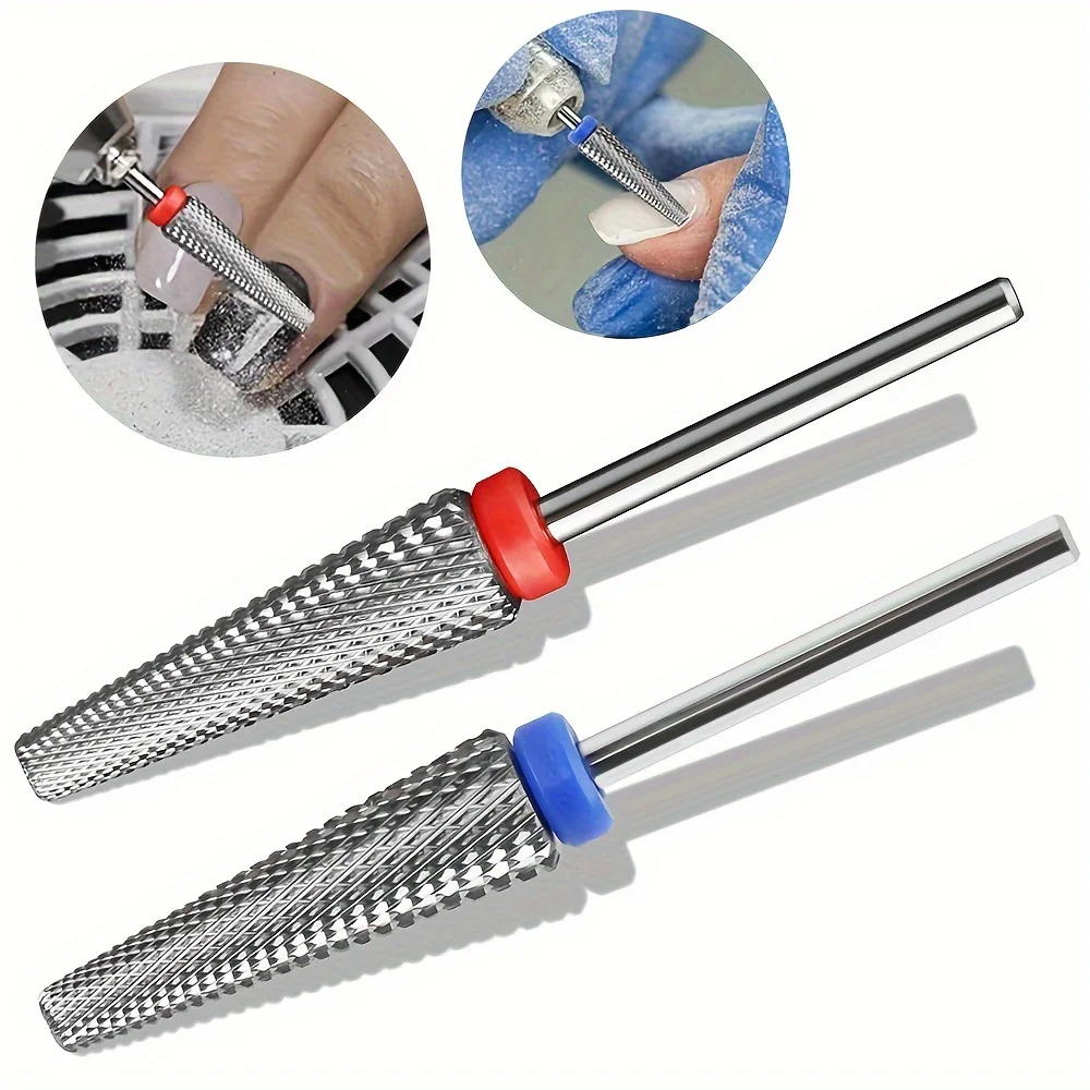 긴 연마 헤드 네일 드릴 비트, 전기 네일 드릴 기계용 특수 연마 헤드, 매니큐어 페디큐어 도구, 2 개