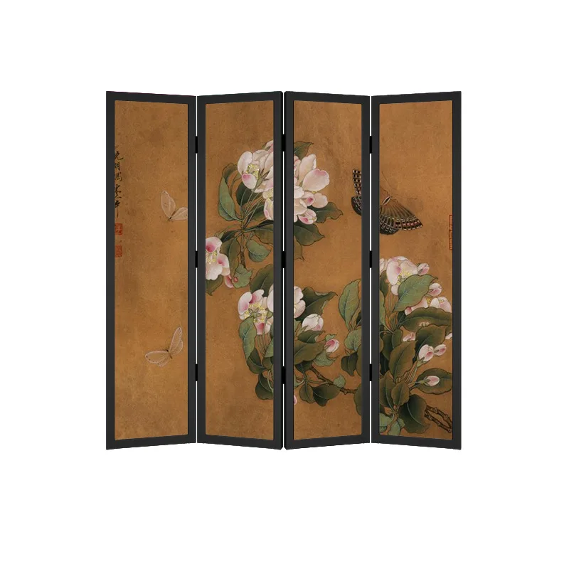 

New Chinese-style folding partition, the entrance entrance of the living room is blocked, the decoration is simple