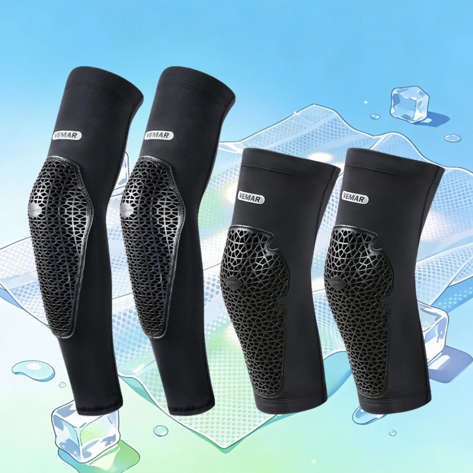 

VEMAR Ice Silk Knee & Elbow Pads – Breathable Shockproof High Elasticity for Motocross MTB Downhill & Cycling