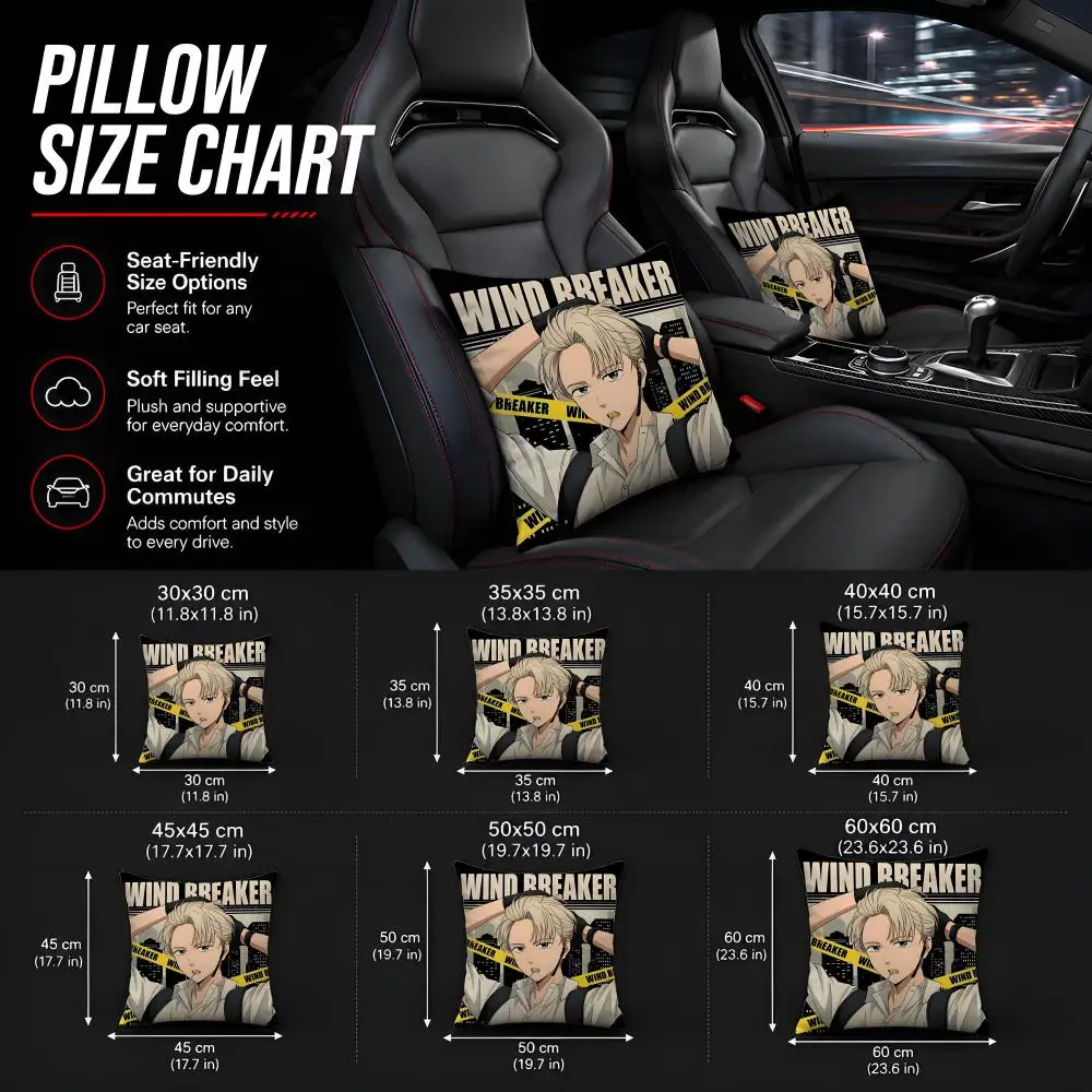 WIND BREAKER Hidden Zipper Super Soft Cushion Washable Long Lasting Aesthetic Machine Washable Cover