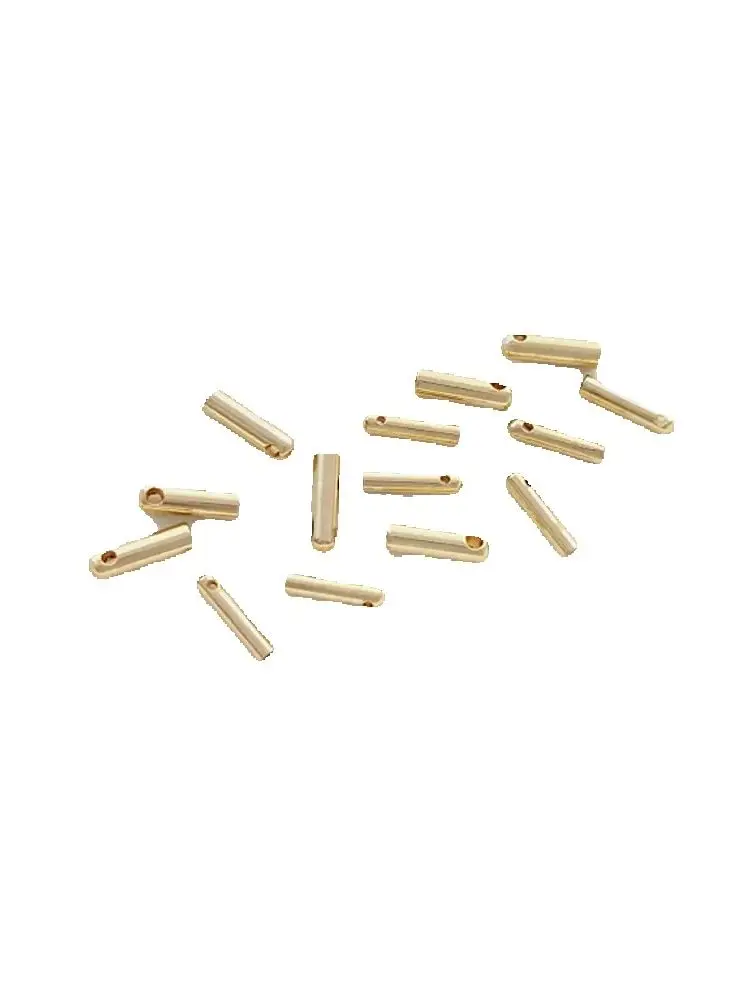 10pcs 14K Bag Gold Colorful Punching Weights DIY Accessories Leather Rope Chain Ending Connection Sleeve Bag Buckle Head