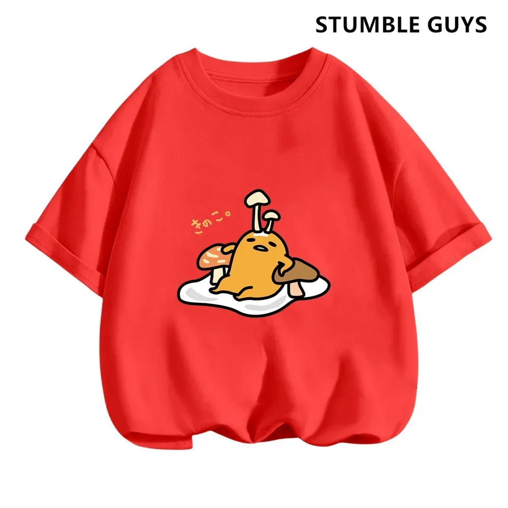 2024 Gudetama Tshirt Kids Summer Sonic Kids Clothes Cartoon Girls Casual short-sleeved T-shirt Baby Boy Clothing Trucksuit