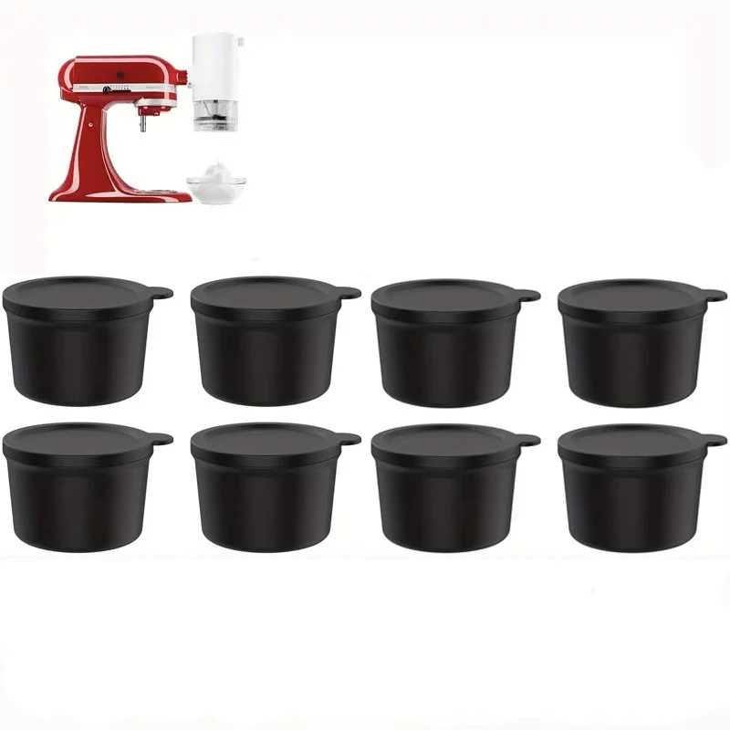 Shaved Ice Attachment for KitchenAid Stand Mixers with 8 Ice Molds Ice Shaver Attachment with Coarse and Fine Blades