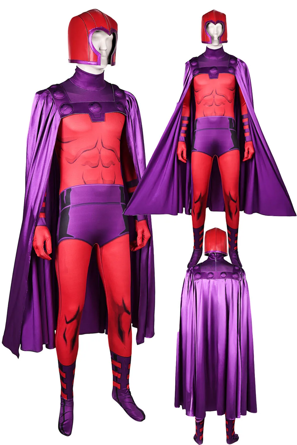 Fantasia Magneto Cosplay Macacão masculino, capa, Anime X Super Vilão, traje de Halloween, disfarce, Fantasia, Fantasia Masculina