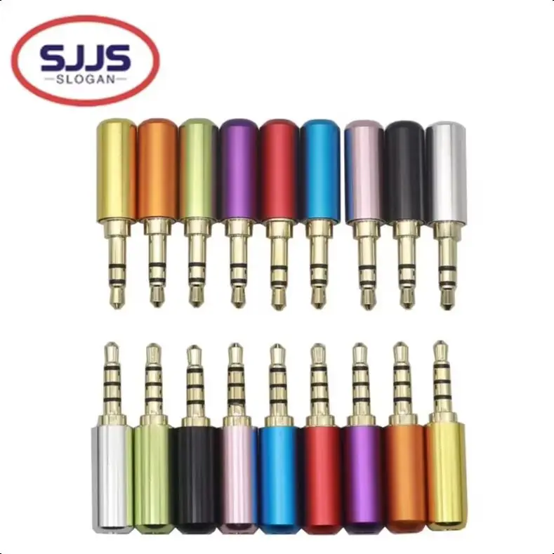 【5-2PCS】3.5mm 3 4 Pole Male Plug Stereo Audio Headphone Soldering Type Connector 3.5mm TRRS Audio Plugs Repair DIY Adapter view 3