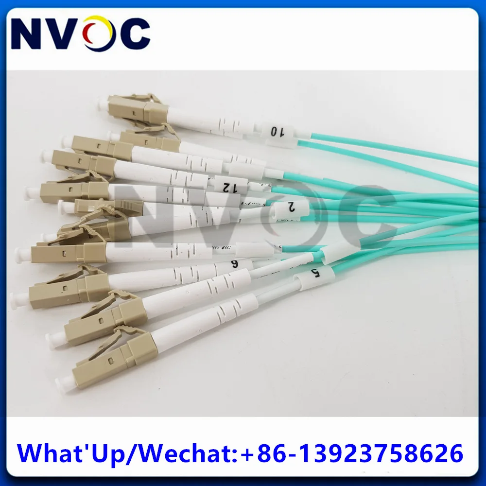 24Cores OM3,24Cores ODC-MPO Female Plug Amored Fiber Optic Patch Cord Cable and 2Pcs 24C ODCMPO Male Square To LCUPC Connector