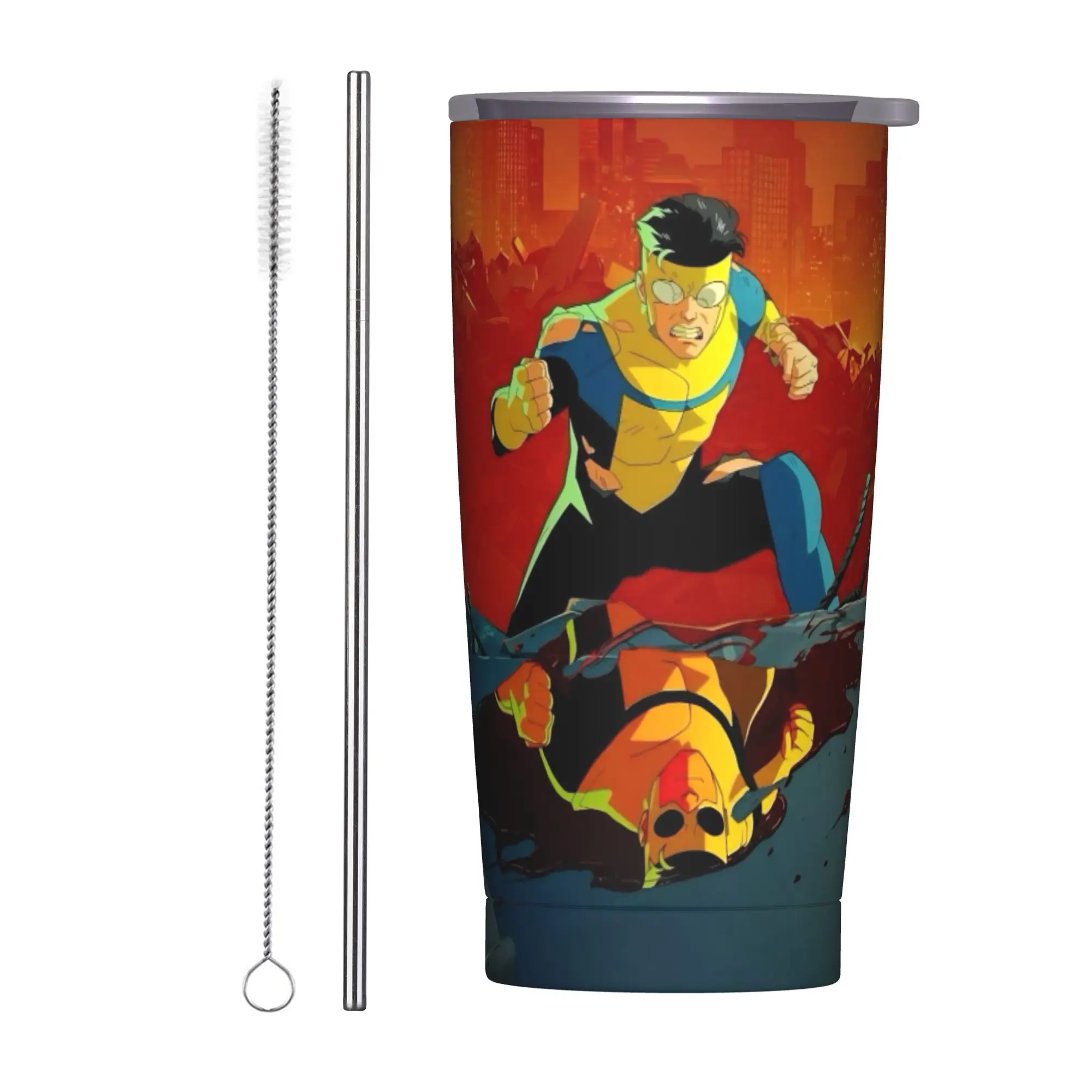 Invincibles Comic Tumbler Vacuum Insulated  Thermal Cup Vacuum Flask Travel Outdoor Mug Water Bottle 20oz