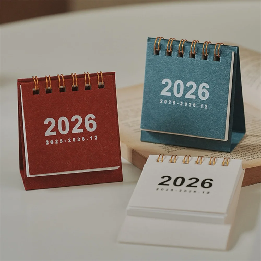 2026 Nuovo mini calendario semplice Calendario a spirale creativo Piccolo calendario da tavolo Planner Decorazione desktop Cancelleria per ufficio