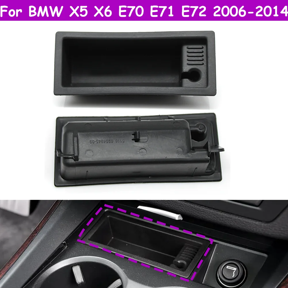 E70 E71 E72 2006-2014 Car Interior Front Center Console Insert Ashtray Liner Case For BMW X5 X6 51166954945