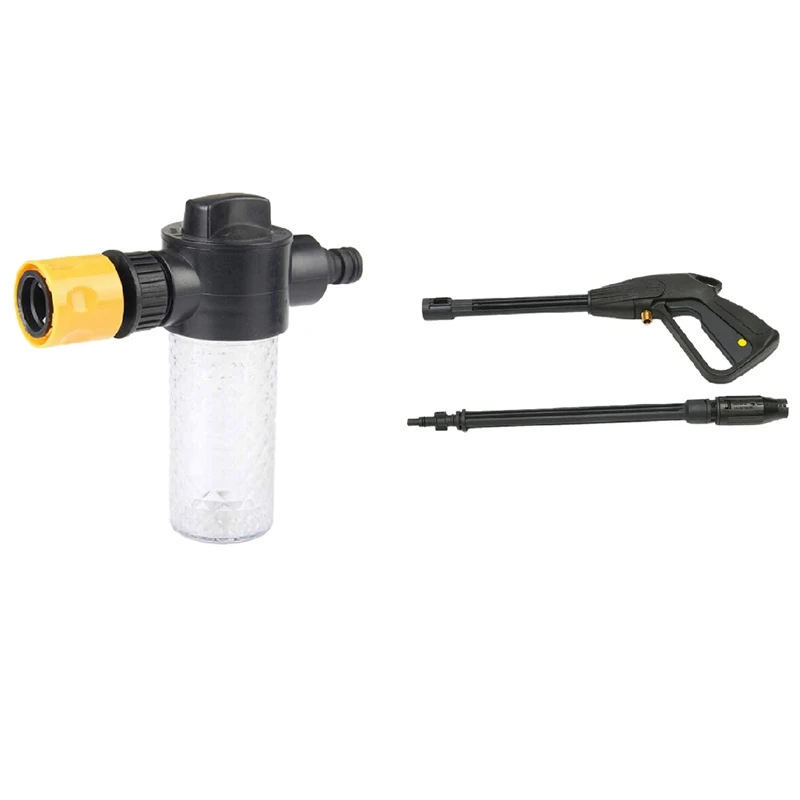 1 Set Car Cleaning-Gun Foam Pot Car Washing Water-Gun & 1 Pcs 160 Bar High Pressure Washer Spray Gun Lance Trigger