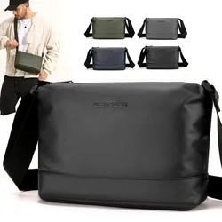 Men's Simplicity Shoulder Bag PU Waterproof Film Casual Crossbody Bag Lightweight Travel Commuting Small Messenger Bag