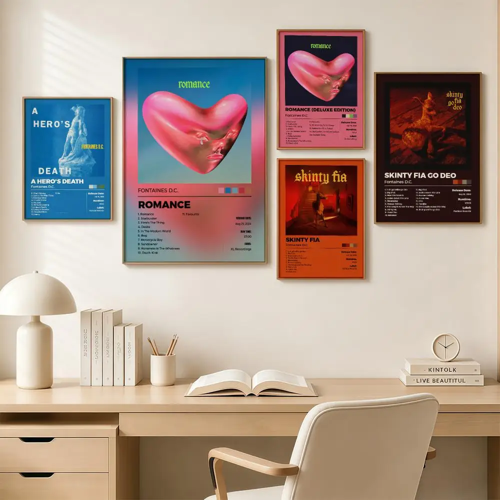 Fontaines DC Post Punk Band Poster Poster Print Painting Wall Art Living Room Office Decoration Frameless
