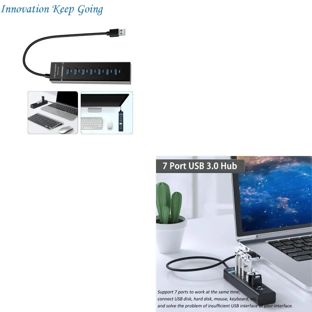 

E65C 7port USB3.0 Expander, предоставляющий интерфейсы USB3.0 для ПК ноутбук, поддерживает зарядку передачи данных до 5 Гбит