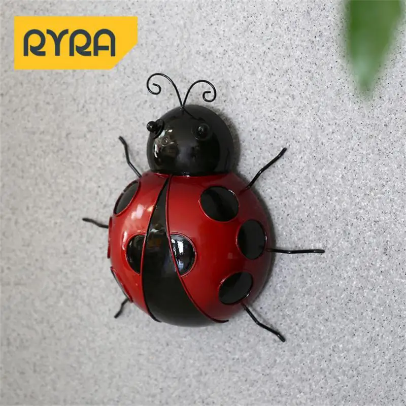 Metal Ladybug Wall Mounted 10/16cm Kids Gift Wall Decoration Ladybird Decor Figurine Outdoor Garden Decorative Figurine