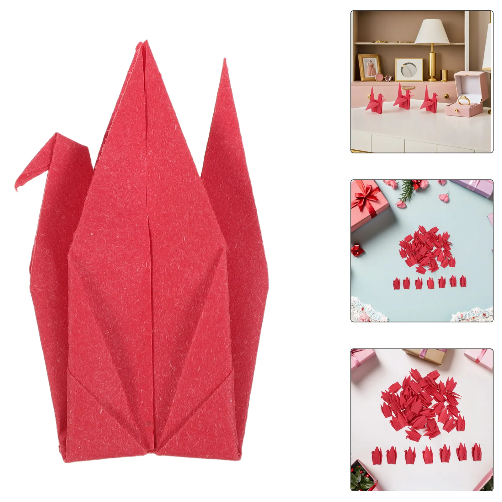 100Pcs Red Origami Paper Cranes Pre-Folded Crane Ornaments Wedding Shower Birthday Party Decorations Paper Crane Hanging