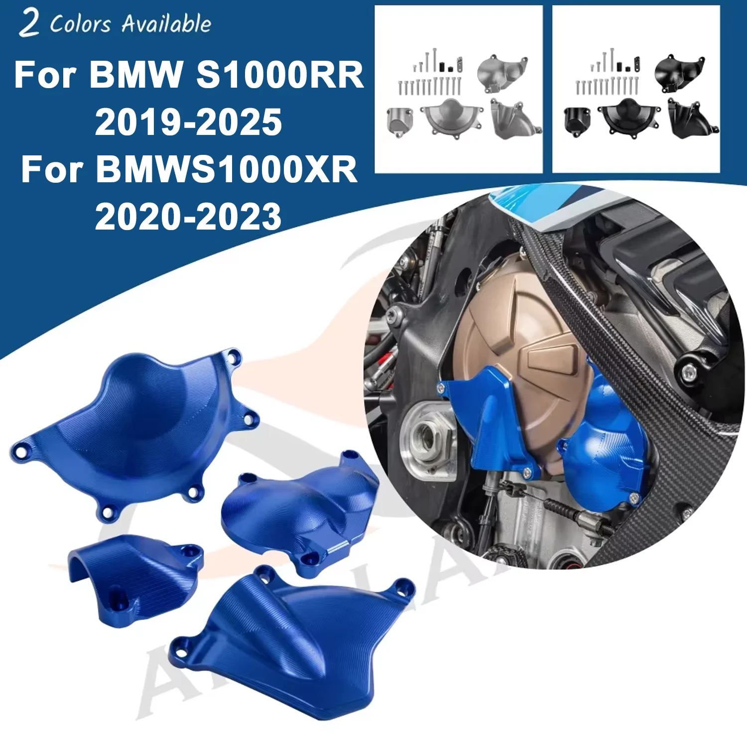 

For BMW S1000RR 2019-2025 Engine Stator Cover Set Case Guard Slider Protector Motorcycle S1000XR S1000 XR 2020-2023 Accessories