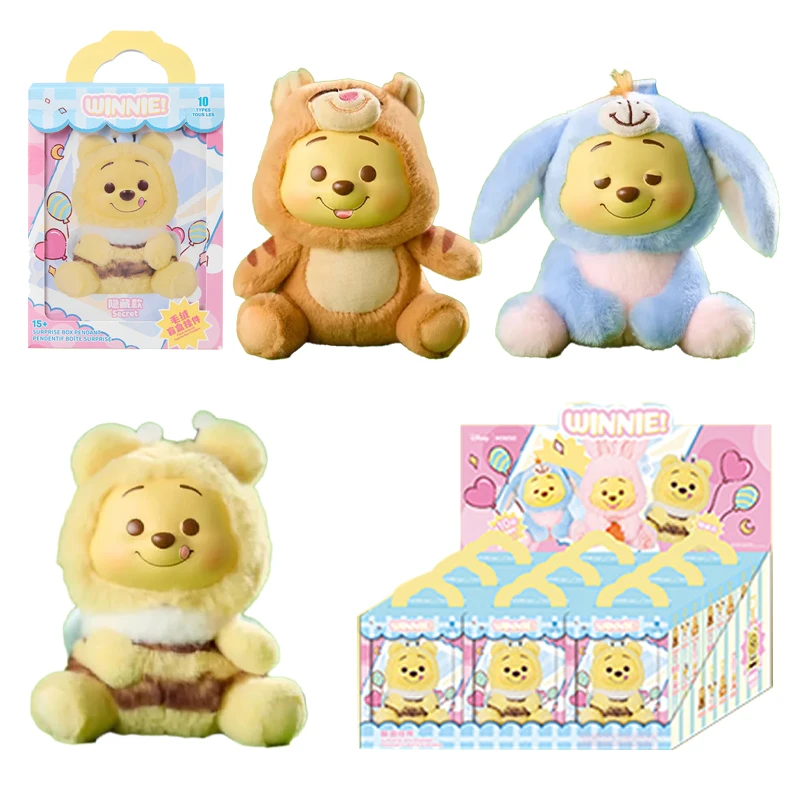 

Anime Kawaii Cartoon Winnie The Pooh Series Naughty Party Pooh Bear Plush Random Toys Schoolbag Suitcase Pendant Birthday Gift