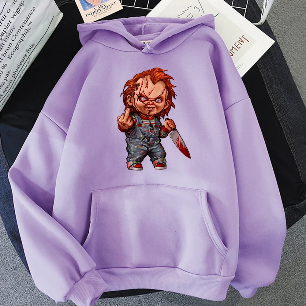 Horror Chucky Harajuku Graphic Hoody Casual Streetwear Kawaii Sweatshirt Female Women Anime Tops Ullznag Funny Cartoon Pullovers