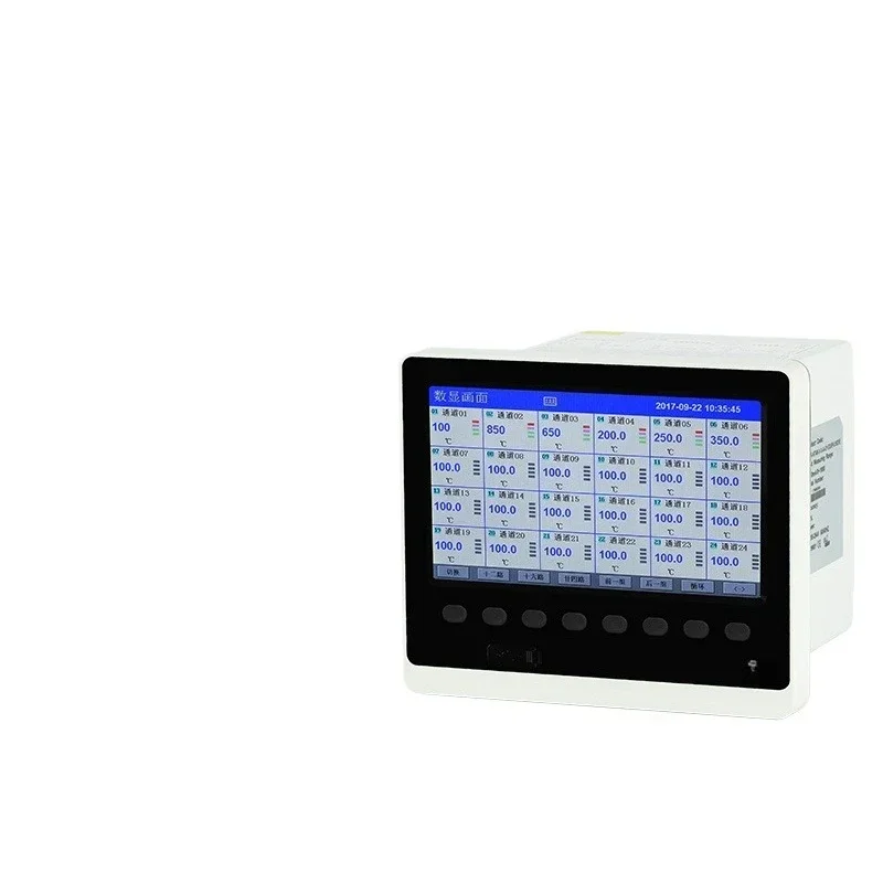 48-Channel color paperless recorder, industrial grade, temperature, pressure, current and voltage monitoring acquisition