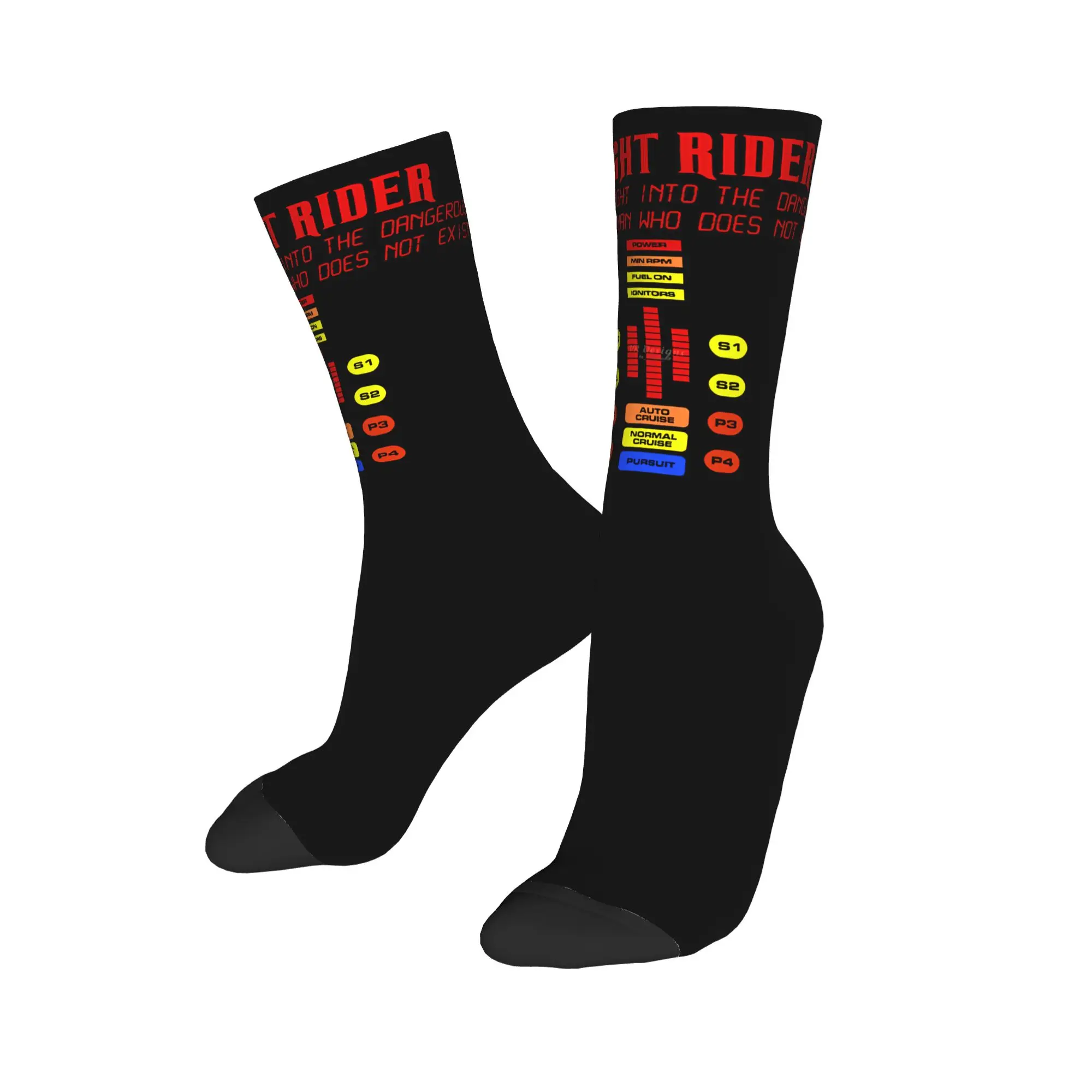 Colorful Knight Rider Kitt Control Dashboard Basketball Socks  Polyester Crew Socks for Women Men Breathable