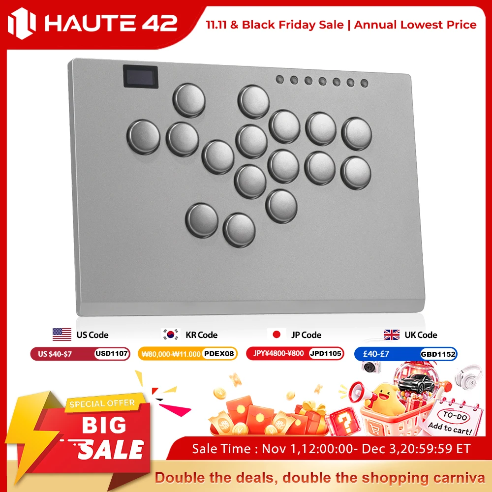 Arcade Fight Stick Hitbox Leverless - Controller Arcade Senza Leva Haute42 in