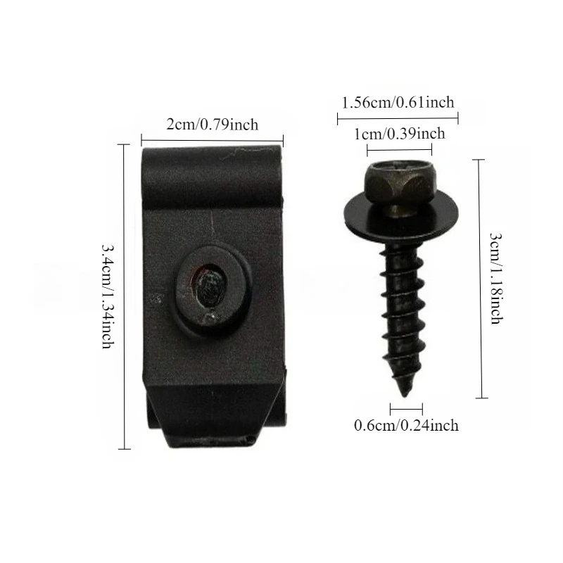 5/10pcs Fender lining wheel arch accessories for Toyota include U-clamp screws, nuts and washers and other components
