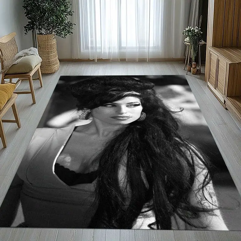 Amy Winehouse Music Singer Soft Large Non-Slip Area Rug,Carpet Mat for Living Room,Bedroom,Playroom & Sofa,Home Decor Gift