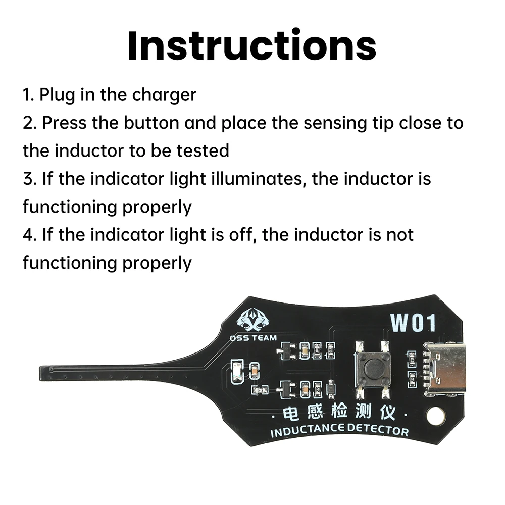 Verbesserter D2 Induktanztester mit Typ-C-Stromversorgung und LED-Anzeige für die Reparatur und Fehlerbehebung von elektronischen Motherboard-Spulen – Detail 5