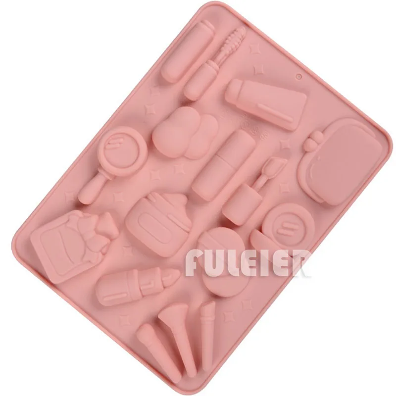 1pcs cosmetic shape silicone cake mold Ladies lipstick eyeshadow chocolate candy mold Baking mold