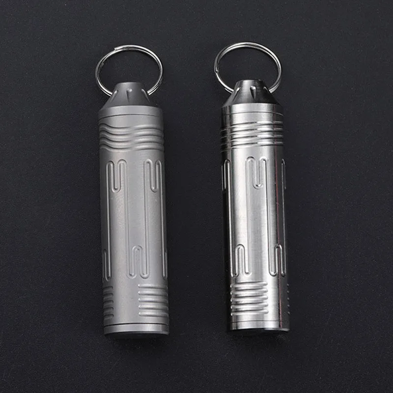 Sealed Capsule with Necklace Titanium Alloy Waterproof Pill Case Outdoor Home Firstaid Pendant Survival Bottle Container