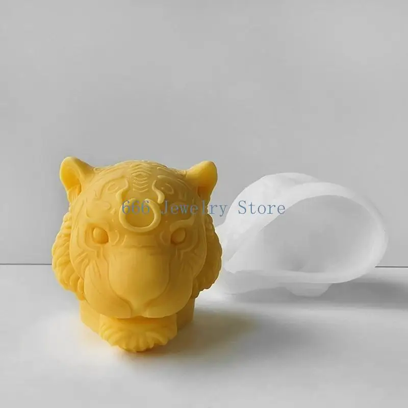 F2TD Tigers Head Molds Halloween Silicone Molds Scented Resin Mould