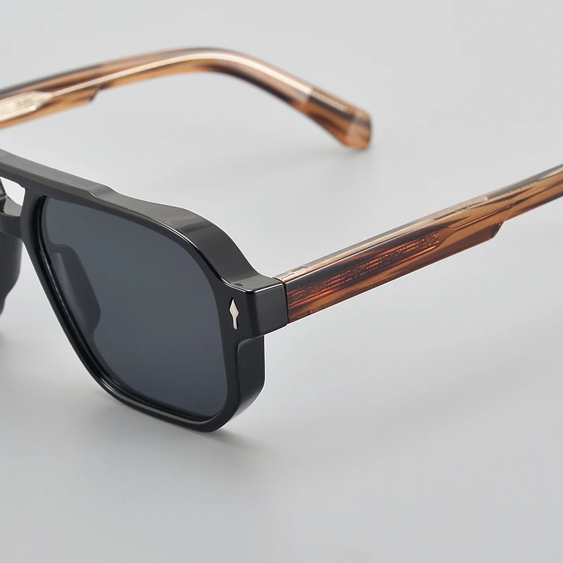 نظارات شمسية كلاسيكية مربعة الإطار كبيرة ، شعاع مزدوج سميك ، نظارات معتمة للقيادة ، اتجاه الشخصية ، UV400 المتخصصة ، الموضة