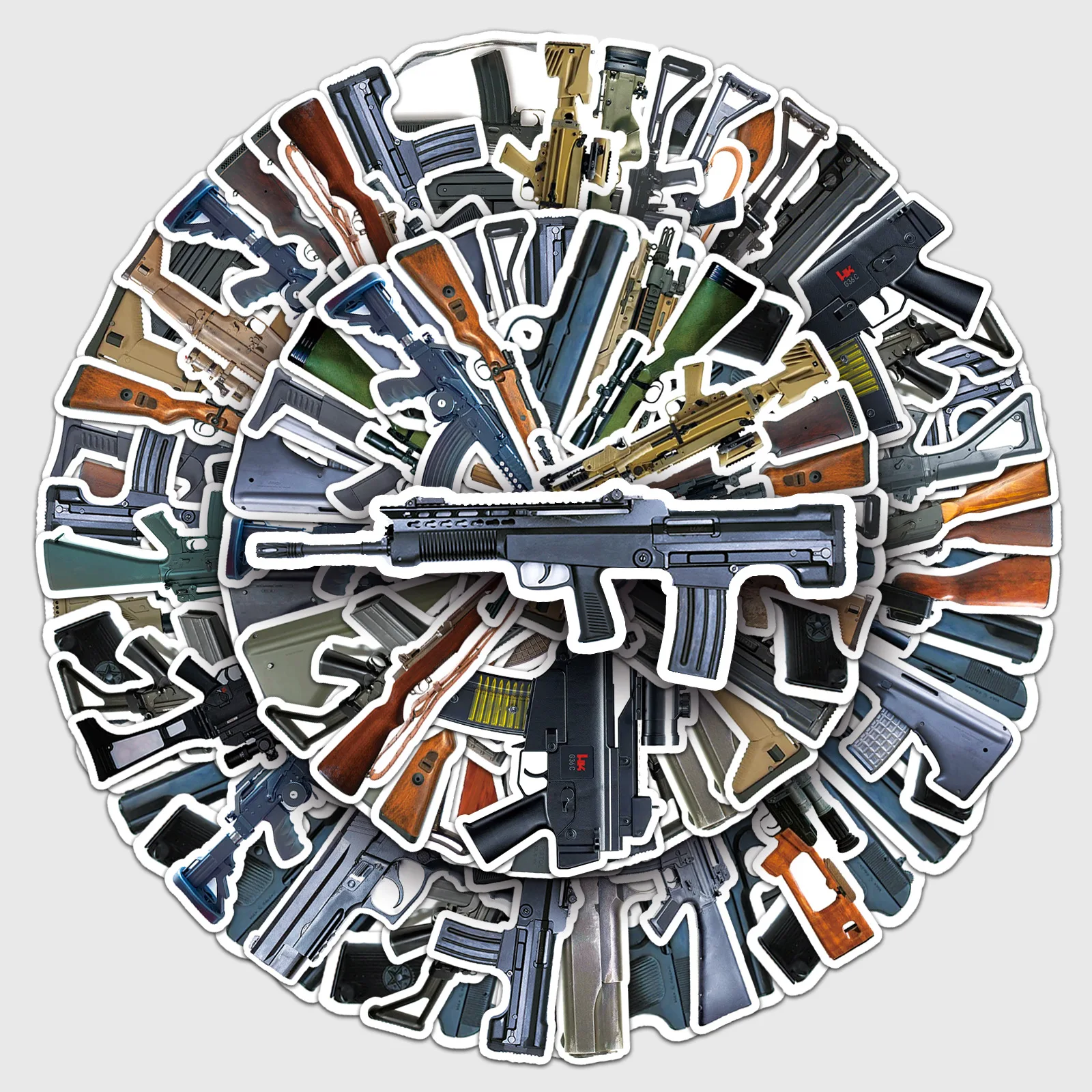 

10/50PCS Military Style Gun Handbook Sticker Waterproof Graffiti Decal Personalized Creative DIY Laptop Phone Guitar Skateboard