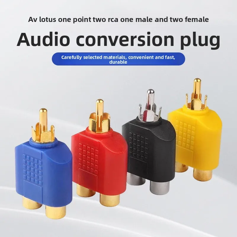 RCA Male To Dual Lotus Vowel Video Converter Plug RCA One Point Two Audio Adapter Color Optional