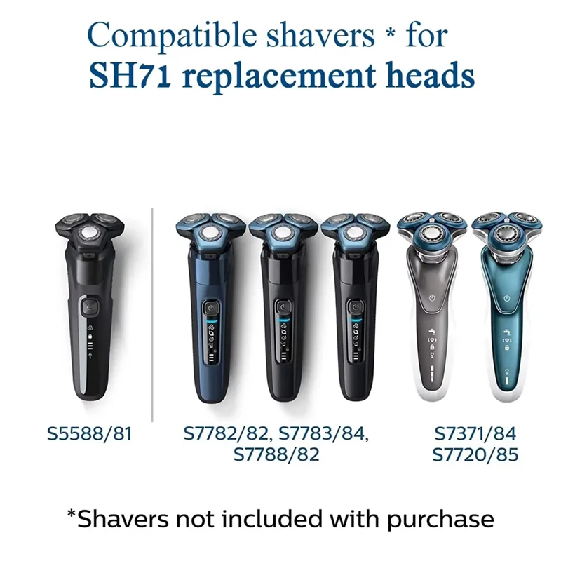 رؤوس بديلة AC39-Triple Razor SH71 متوافقة مع سلسلة ماكينة الحلاقة Norelco 7000 و5000 شفرة حادة متينة