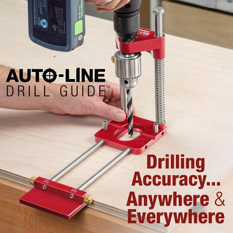 Alumínio Alloy Drill Punch Locator, Conveniente Labor Saving, guia de broca, luminária, Carpintaria, modelo de perfuração, ferramenta guia para casa