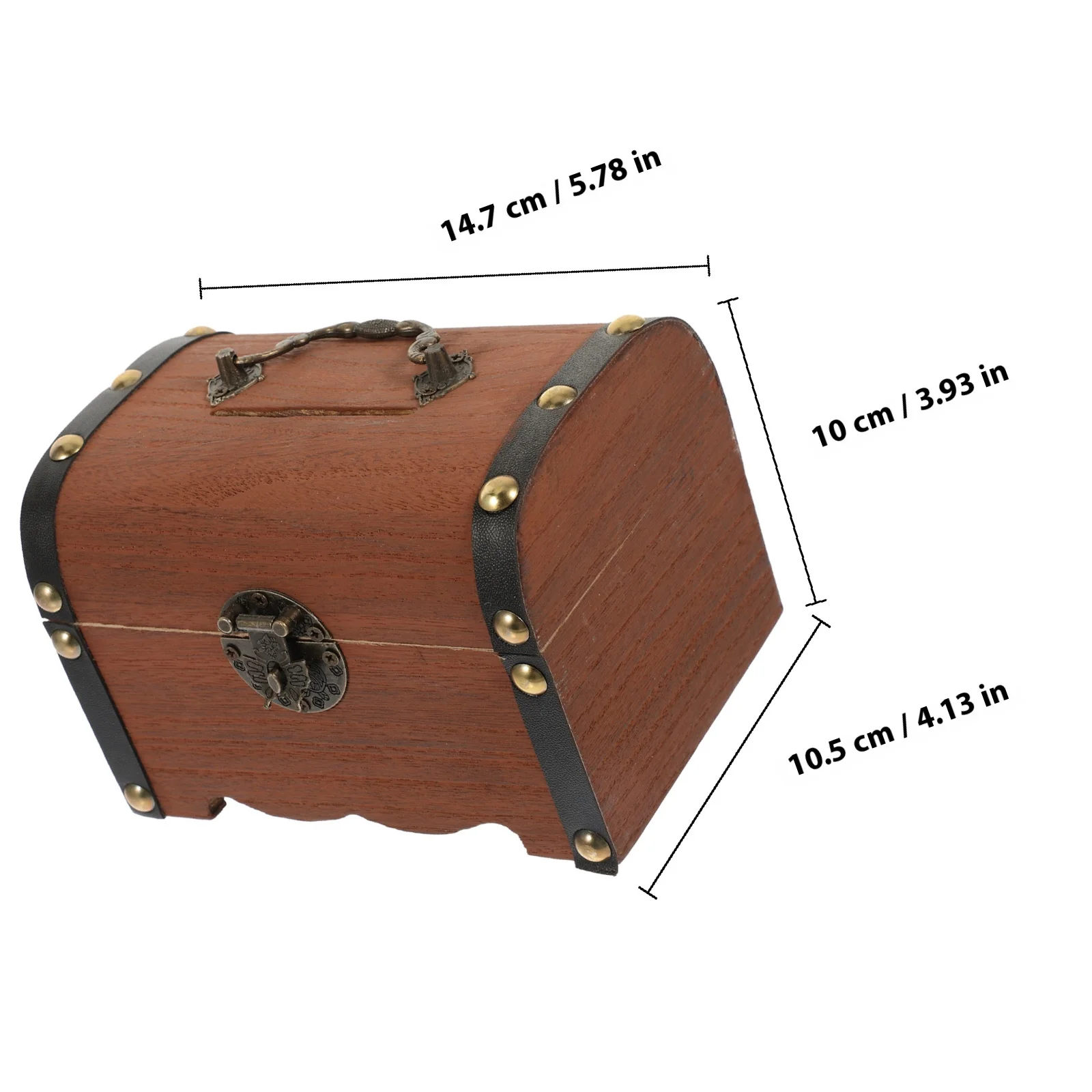 Houten spaarpot voor kinderen, groot formaat kinderspaardoos, vintage stijl muntcontainer, desktopornament, schatkist voor thuisgebruik
