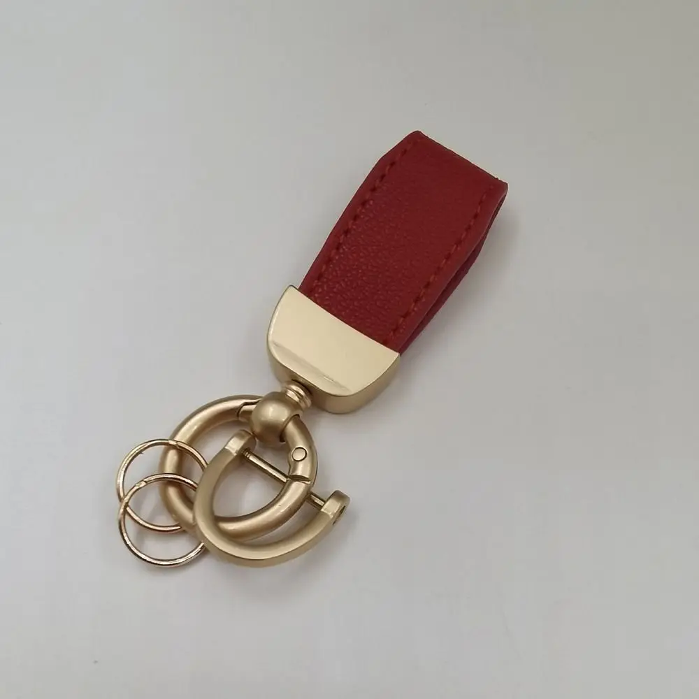 Chaveiro de carro de couro de microfibra para homens e mulheres, chaveiro resistente, liga de zinco, universal