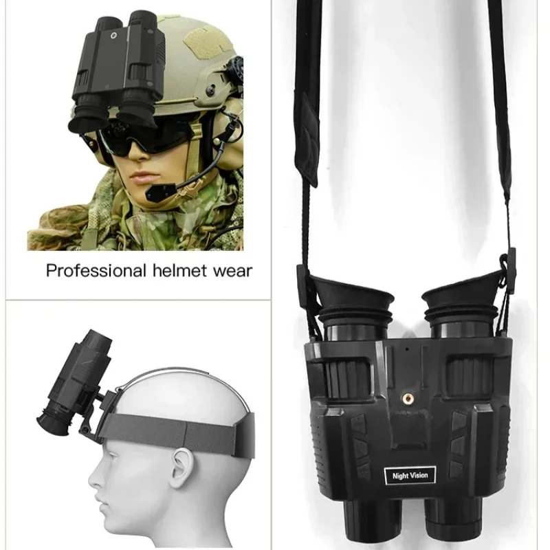 

NV8000 HD 1080P Infrared Night Vision Binoculars - 300m Range, 4x Zoom, Rechargeable, Helmet Mountable for Hunting & Camping