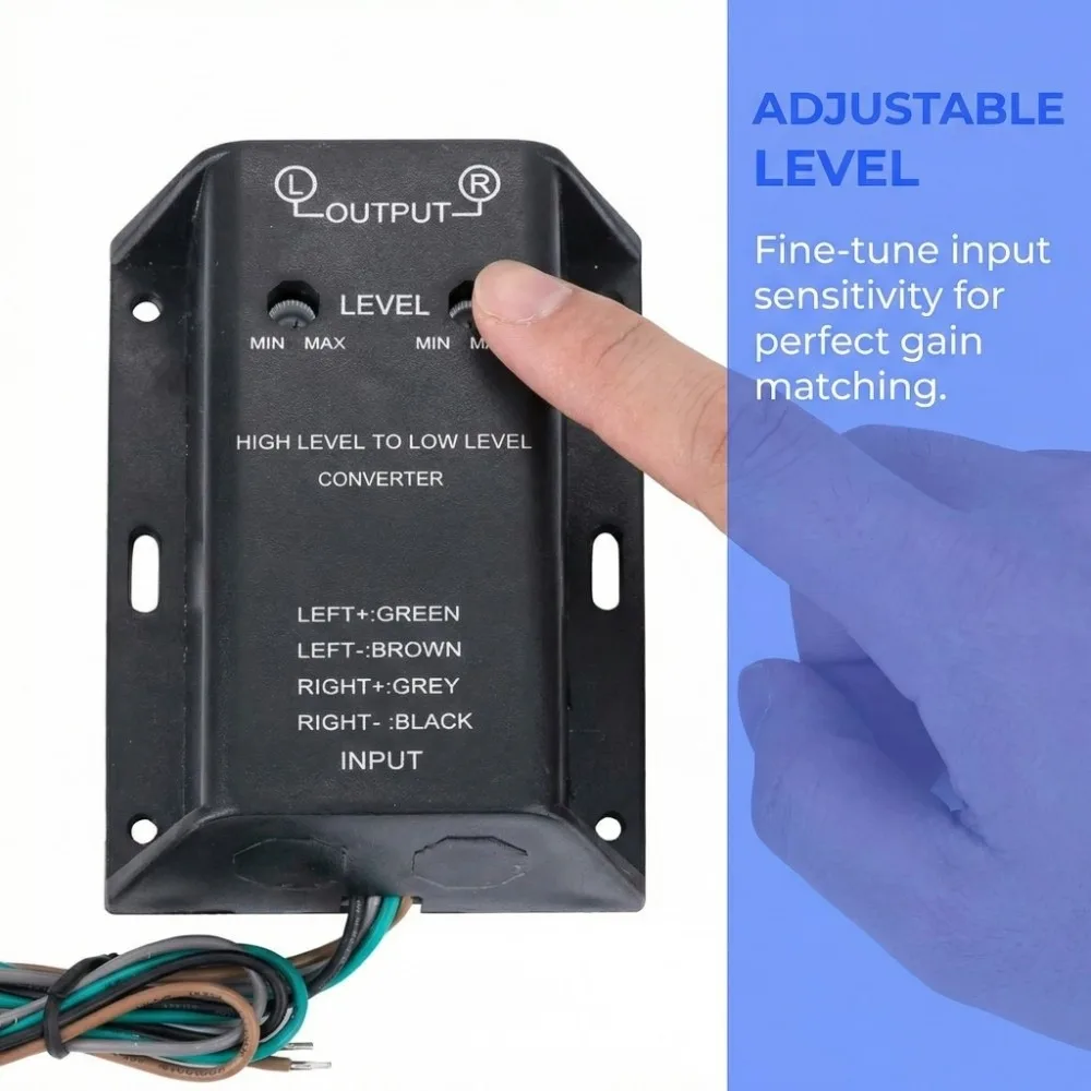 Universal Audio Converter Stable Easy Install Line Output Converter Durable High To Low Speaker Car Modification