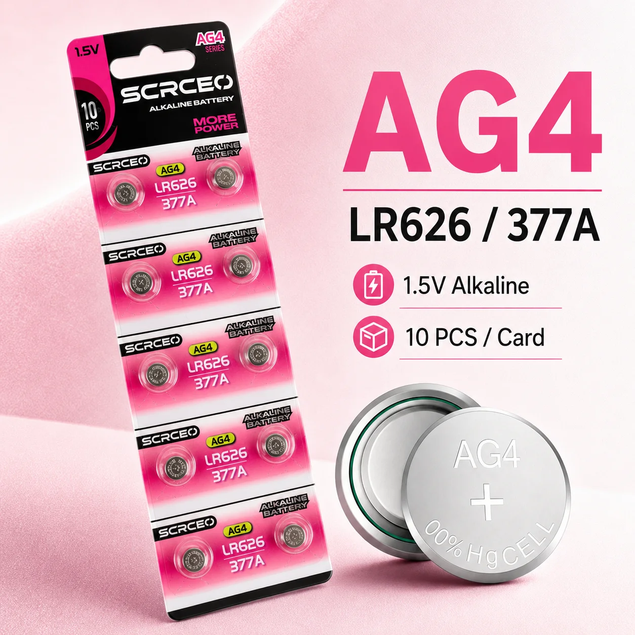 Batería de botón SR626SW AG4 de 1,55 V, 2-10 unidades, equivalente a 377 377S LR626 para reloj de pulsera, lámpara LED