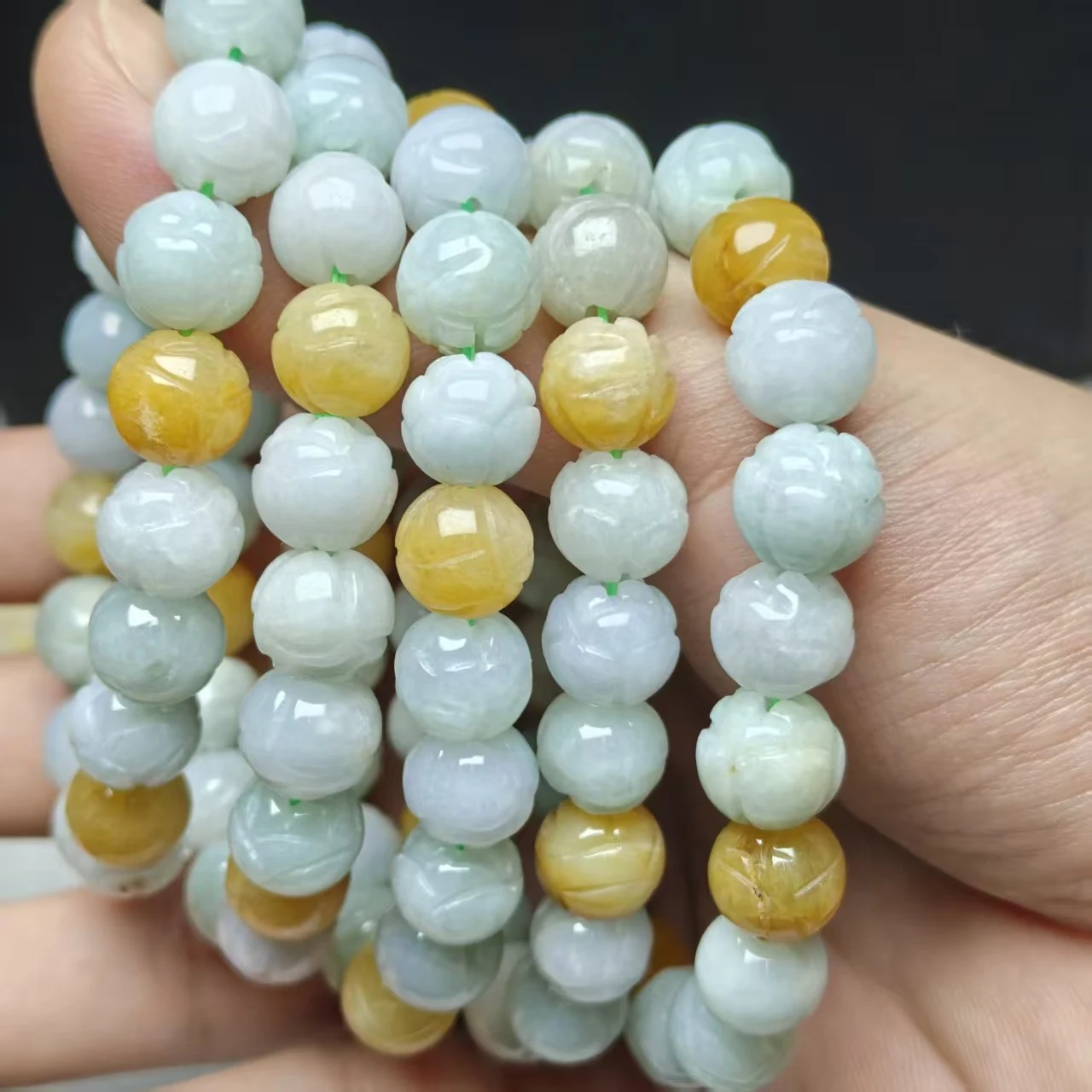Xingyu Natürlicher AAA Burmesischer Jadeit Jade-Schnitz-Iotus-Perlen-Armband Glatter Schmuck Geheimnisvoller Edelstein-Geschenk – Detail 6