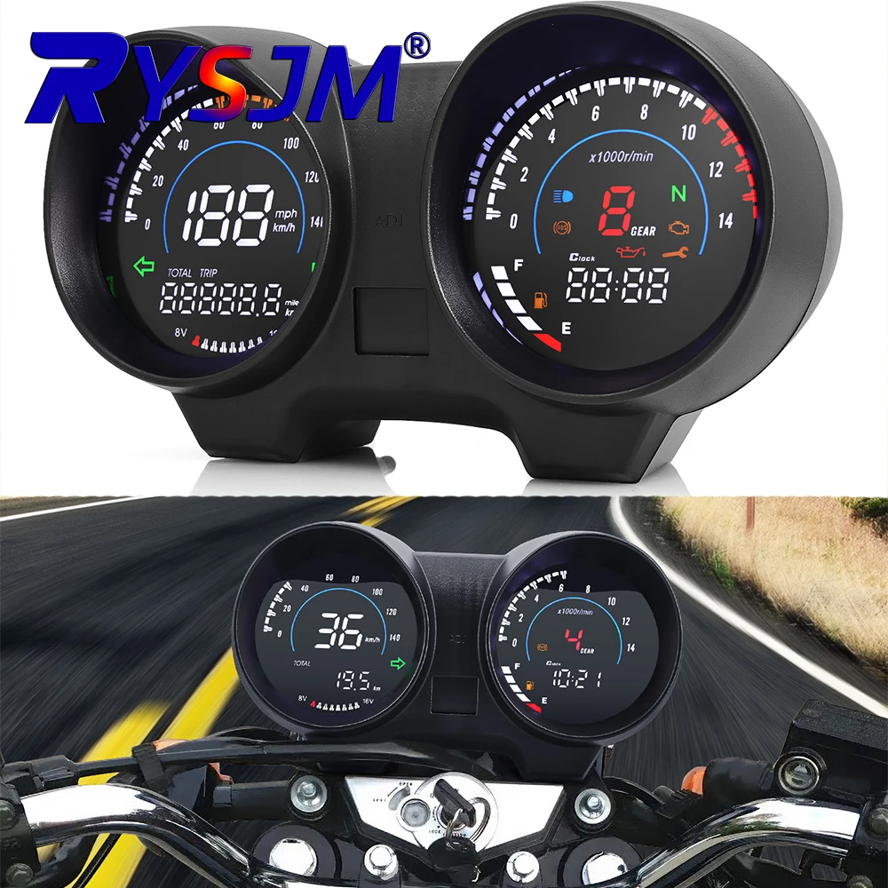 NEW LED RPM Meter Speedometer Digital Dashboard Electronics Panel for Motorcycle Brazil TITAN 150 Honda CG150 Fan150 2010 2012