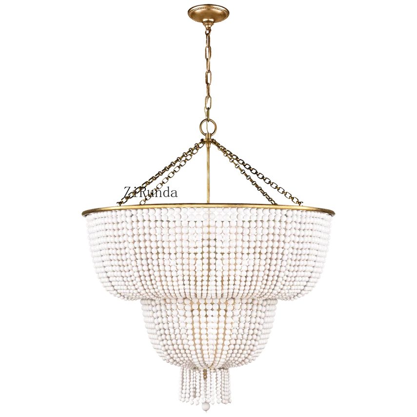 Design Hotel Villa Home Decoration Chandelier Light Wood Beads Bohemian Art Modern Interior Decoration Chandelier