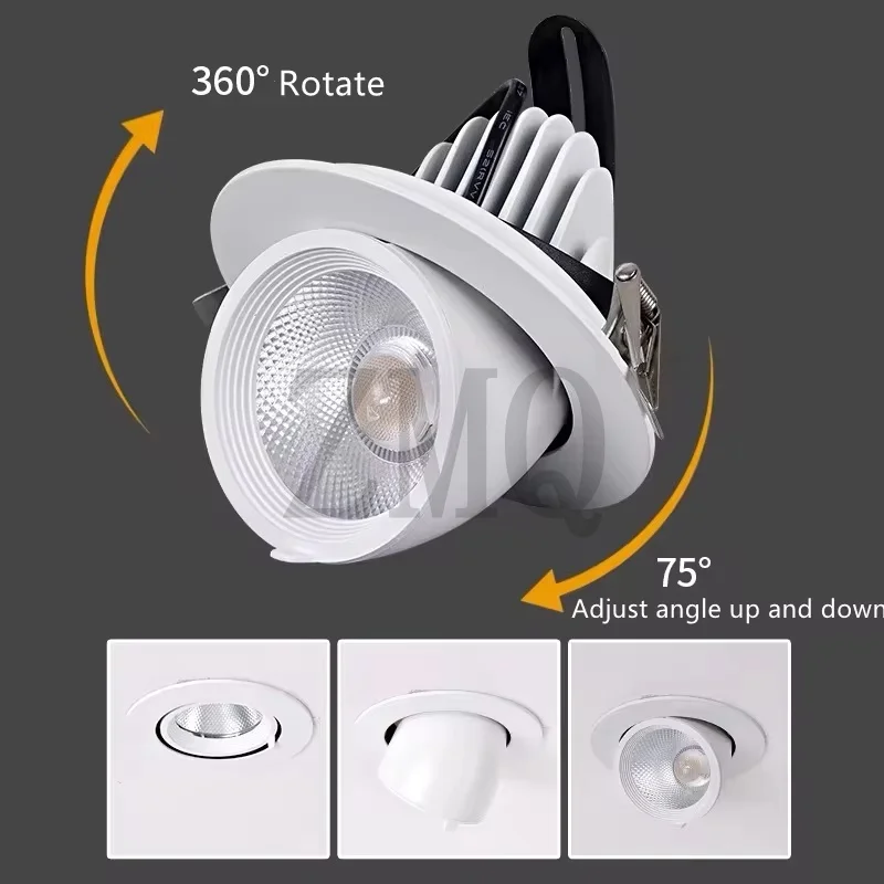 Led COB Downlight Einbauleuchte 360 Grad Einstellbarer Winkel 10 W 20 W 30 W 40 W Spot Lampe Wohnzimmer büro Mall Bar AC110-240V