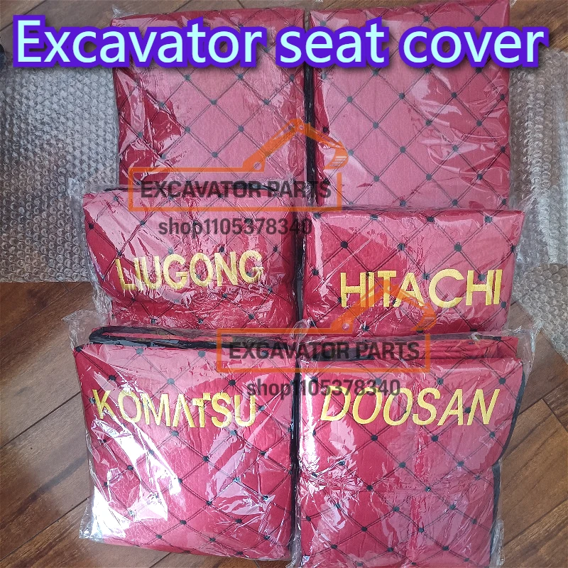 Funda universal para asiento de excavadora, cojín y cubierta para reposabrazos para Kobelco, Doosan, Sumitomo, Kato, Hitachi, Sany, piezas interiores de cabina