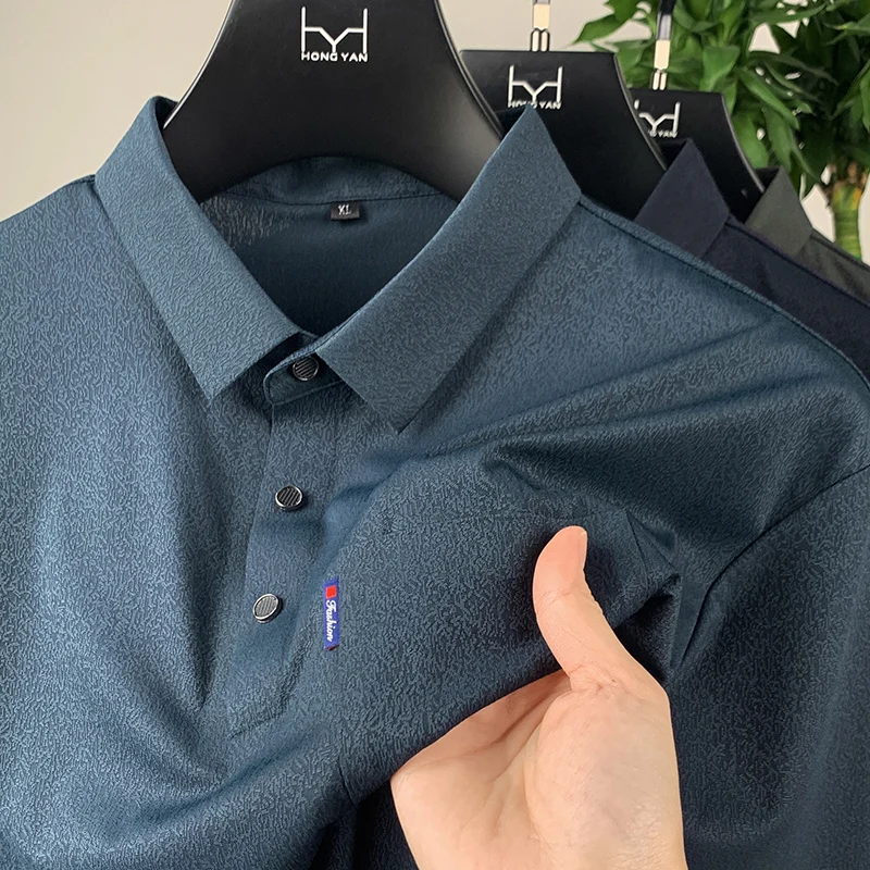 8XL 7XL 6XL 2024 New Summer High End Luxury Polo Shirt Men Tops Business Casual Mens Shirts With Pocket Loose camisa masculina