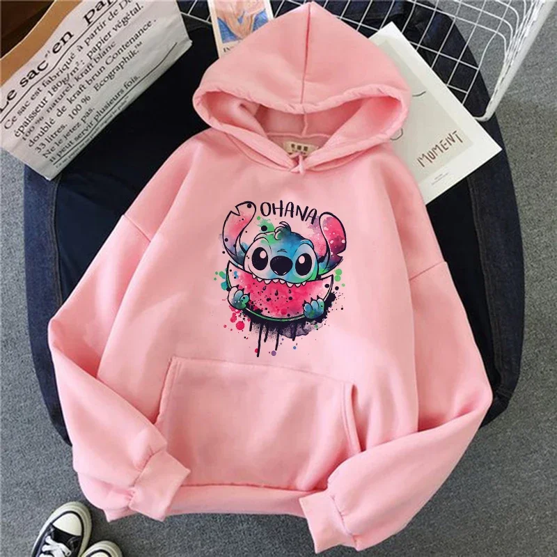 Streetwear Harajuku Funny Y2k Christmas Sweatshirt Lilo Stitch Disney Cartoon Hoodies Women Cute Stitch Anime Manga Hoody Female