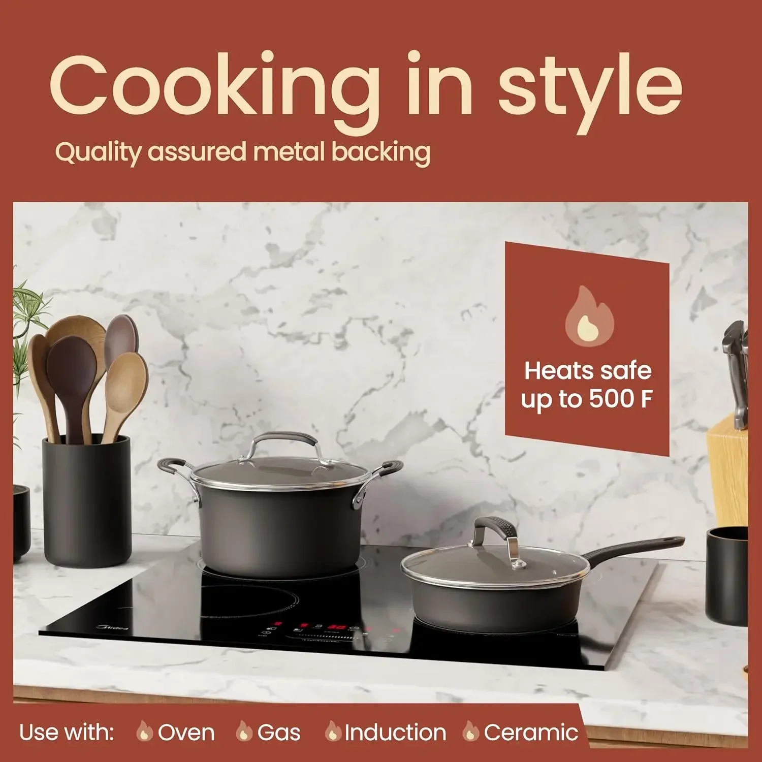 Pots and Pans Set, 22-Piece Non Stick Cookware & Bakeware Sets with Plaid Pattern, Stackable Design, Dishwasher Safe, Stain-resi