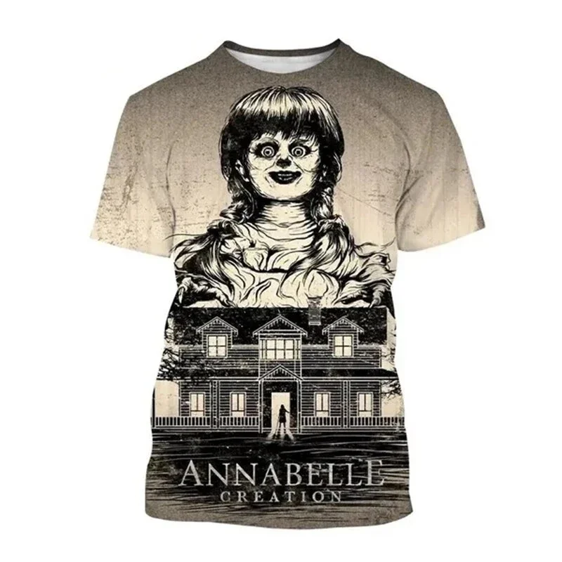 Summer Annabelle 3D Print T-Shirts Streetwear Horror Men Women Fashion Oversized Short Sleeve T Shirt Kids Tees Tops Clothing - Image 4